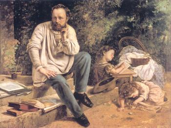 Gustave Courbet : Portrait of P.J. Proudhon in 1853